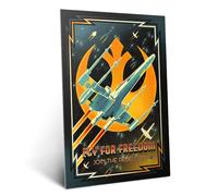 Displate Affiche Métal Star Wars - Volez pour la Liberté - Propagande - Saga Galaxie - Cadeau de Collection - Décoration Murale Premium Affiches de Films - 32cm x 45 cm