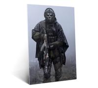 Displate Affiche métallique Call of Duty - Ghost, Full Frame Taille M | Affiche de décoration murale pour chambre à coucher. Fixation magnétique, montage sans outils.