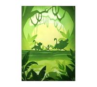 Displate Affiche Métallique Disney - The Lion King - Simba Pumbaa Timon Green Iconic - Déco Maison Chambre - Cadeau - Decoration Murale Salon Metal Poster 48 cm x 67.5 cm