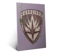 Displate Affiche métallique Marvel Guardians shield Taille L | Affiche de décoration murale pour chambre à coucher. Fixation magnétique, montage sans outils.