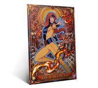 Displate Affiche métallique Marvel Phoenix - The Judgement Tarot Taille M | Affiche de décoration murale pour chambre à coucher. Fixation magnétique, montage sans outils.