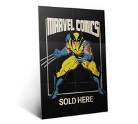 Displate Affiche métallique Marvel Retro Wolverine Marvel Comics Taille M | Affiche de décoration murale pour chambre à coucher. Fixation magnétique, montage sans outils.