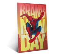 Displate Affiche métallique Marvel Spider-Man: Brand New Day - Taille L | Affiche de décoration murale pour chambre à coucher. Fixation magnétique, montage sans outils.