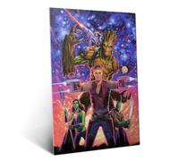 Displate Affiche métallique Marvel The Guardians of the Galaxy Taille L | Affiche de décoration murale pour chambre à coucher. Fixation magnétique, montage sans outils.