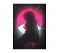 Displate NARUTO Poster en métal - Poster anime pour chambre - Poster de manga - Poster Naruto Merch - Décoration murale - Silhouettes Naruto - Poster Itachi - 32 x 45 cm