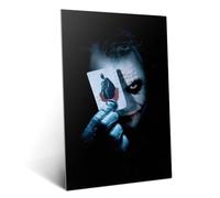 Displate Officiel DC Comics Poster Métallique Fixation Magnétique Licence Officielle Image Affiche de Haute Qualité The Dark Knight - Joker with Batman card - Größe M - hauteur 45 cm largeur 32 cm.