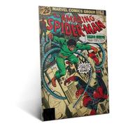 Displate Officiel Marvel Poster Métallique Fixation Magnétique Licence Officielle Image Affiche de Haute Qualité Spider Man Retro - Doctor Octopus 32x45cm - Matt
