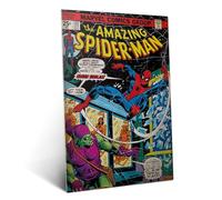 Displate Officiel Marvel Poster Métallique Fixation Magnétique Licence Officielle Image Affiche de Haute Qualité Spider Man Retro - Green Goblin 32x45cm - Matt