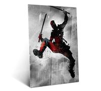 Displate Officiel Marvel Poster Métallique Fixation Magnétique Licence Officielle Image Affiche de Haute Qualité Marvel Dark Edition - Deadpool 32x45cm - Matt