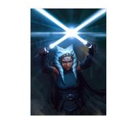 Displate Officiel Star Wars Poster Métallique Fixation Magnétique Licence Officielle Image Affiche de Haute Qualité Ahsoka 32x45cm
