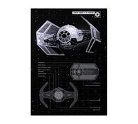 Displate Officiel Star Wars Poster Métallique Fixation Magnétique Licence Officielle Image Affiche de Haute Qualité Tie Vader 32x45cm