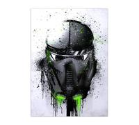 Displate Officiel Star Wars Poster Métallique Fixation Magnétique Licence Officielle Image Affiche de Haute Qualité Helmets Graffiti - Death Trooper Graffitti hauteur 45 cm largeur 32 cm.