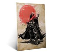 Displate Poster en Métal Star Wars Darth Vader as a Samurai Affiche Murale Décorative pour Chambre à Coucher Monture Magnétique 32 x 45 cm