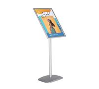DISPLAY SALES Support d'affichage pour affiches A2 | Porte-affiche design en argent | Présentoir A2 en format portrait/paysage | Support d'information élégant pour publicité