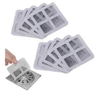Disposable Hair Drain Stickers, Disposable Hair Catcher Shower Drain, 4" X 4" Hair Trap Sticker, Mesh Cover Sticker, for Kitchen, Sink,Bathtub and Bathroom Drains (10pcs)