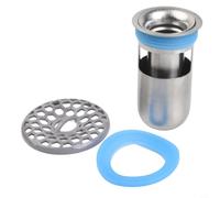 Dispositif anti-refoulement en acier inoxydable 304 robuste avec joint d'étanchéité avancé pour salle de bain, cuisine et buanderie - Argenté (M)