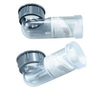 Dispositif Anti-refoulement en PP Transparent 2 Pièces pour Salle | Coude de Vidange Latéral, Installation Flexible, Détection Facile des Blocages, Raccord pour Usage Sanitaire