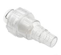 Dispositif anti-retour de condensat CVC pour installation verticale (A) | Construction en plastique, corps transparent pour l'inspection, circulation d'air unidirectionnelle, empêche l'entrée des