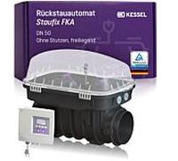Dispositif anti-retour KESSEL Staufix FKA pour eaux usées contenant des matières fécales, 84000 DN 100-200, apparent, sans raccordement, avec unité de contrôle de confort et fermeture motorisée.