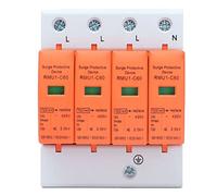 Dispositif de Protection Contre Les Surtensions 4P, Parafoudre Rail DIN, 420V AC, Indicateur Lumineux - Montage Modulable, Sécurité Renforcée, Usage Domestique (Imax : 60 kA)