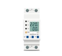Dispositif De Protection Contre Les Surtensions Et Les Sous-tensions Réglables Sur Rail DIN 63A 80A 110V 230V, Protection De Limitation De Courant, Voltmètre Composants électriques(80A Bottom input)
