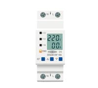 Dispositif de protection réglable contre les surtensions et sous-tensions, 63 A, 80 A, 110 V, 230, rail DIN, limite courant, voltmètre, kWh(80A Top input)
