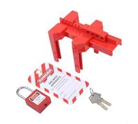 Dispositif de verrouillage de vanne à boisseau sphérique réglable, pour tuyaux DN8-DN80, étiquette de sécurité ABS avec cadenas, verrouillage de sécurité du robinet d'eau avec étiquette (B)