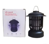 Dispositif Électrique Anti-Insectes Lumière Violette 2000V Portable pour Jardin Terrasse Rechargeable 2000mAh Élimination Rapide ABS 14x14x17.5cm(2)