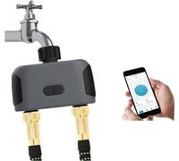 Dispositif intelligent de comptage d'eau – Compteur automatique pour tuyau d'arrosage avecvia application, compatible avec Alexa et l'Assistant Google, 2 raccords