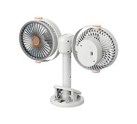 Dispositif portatif de double tête de fan de clip de 5 vitesses | Silencieux Ventilateur Clip Pour Voiture Été Voyage Camping En Plein Air Plage Festival Sport Bureau Bureau
