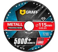 Disque a Tronconner 115 Metal GRAFF Black - Disque Meuleuse pour Fer Métal Acier Inox Aluminium - Disque Diamant pour Meuleuse d'Angle - Disque a Ebarber 115 Metal