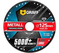 Disque a Tronconner 125 Metal GRAFF Black - Disque Meuleuse pour Fer Métal Acier Inox Aluminium - Disque Diamant pour Meuleuse d'Angle - Disque a Ebarber 125 Metal