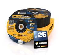 Disque a tronconner 230 metal (25 pièces) - Ø230x2x22.23mm - Disque a tronconneuse metaux Metal Racer by AMBOSS WERKZEUGE - Disque meuleuse 230 pour acier, acier inoxydable et meuleuse angulaire