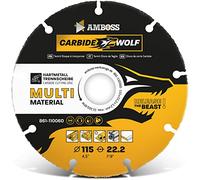 Disque à tronçonner Amboss Carbide Wolf Ø 115mm métal dur pour meuleuse d'angle (Flex, Bosch, etc.) Bois (avec clous), plastique, plâtre Disque à tronçonner en bois, lame de scie universelle