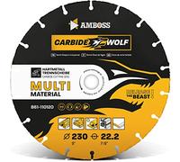 Disque à tronçonner Amboss Carbide Wolf Ø 230mm métal dur pour meuleuse d'angle (Flex, Bosch, etc.) Bois (avec clous), plastique, plâtre Disque à tronçonner en bois, lame de scie universelle