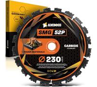 Disque à tronçonner Amboss SMG 52P Premium - Pour racines, troncs, bois avec résidus, chemins de toit, asphalte - Liaisons de segments galvanisées, Ø 230 mm x 22,2 mm, 1
