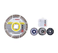Disque à Tronçonner Diamanté Bosch Professional 2608615166 Standard for Universal & Bosch Accessories Kit 5 pièces avec disques à tronçonner et disques abrasifs X-LOCK (acier inoxydable