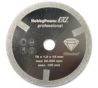 Disque à tronçonner diamanté professionnel Ø 76 x 10 mm pour meuleuse d'angle sans fil Parkside Lidl PWSA 12-Li, LUX A-WS-12/76, Bosch GWS 10,8 12 V, XCEED, Worx, BTI