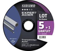 Disque à tronçonner EXPERT ACIER pour tronçonnage à sec de métaux ferreux et aciers de construction SIDAMO - 10111072