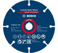 Disque à tronçonner Expert Carbide Multi Wheel Ø115 mm - 22,23 mm - par 10 BOSCH