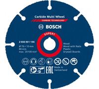 Bosch Disque à tronçonner EXPERT Carbide Multi Wheel Ø 76 mm pour bois dur et bois clouté