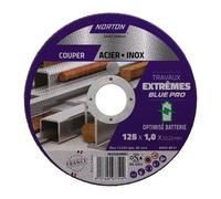 Disque à tronçonner fin pour métal/inox Norton Travaux Extremes 125 x 1 x 22,23 mm