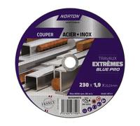 Disque à tronçonner fin pour métal/inox Norton Travaux Extremes 230 x 1,9 x 22,23 mm