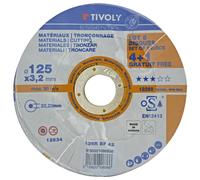 Disque à tronçonner -Gamme Économique -Pour matériaux / Ø: 125 / Ep: 3.2 TIVOLY - XT30321090838