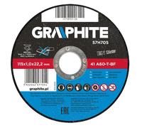 Disque à tronçonner - GRAPHITE - 115 x 1,0 x 22,2 mm - Métal - Norme EN12413 - Réduction d'épaisseur