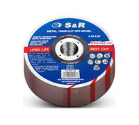 Disque à tronçonner S&R 115 mm x 1.0 mm pour Métal, Fer, Acier Inox, Aluminium - Lot de 25