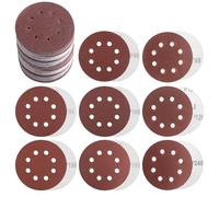 Disque Abrasif 125mm, 80 Pièces Grain 40/60/80/100/120/150/180/240, Disques de Ponçage 8 Trous pour Ponceuse Excentrique Poncer/Polir/Dérouiller, sur Bois Métal Peinture