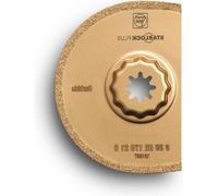 Disque abrasif à denture Starlock Plus de 90 mm pour le décapage de mosaïques et le perçage dans des matériaux fins.
