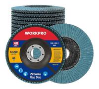 Disque Abrasif a Lamelle 125 mm WORKPRO, 10 Pièces Grain 40, Disque a Meuler en Alumine de Qualite Superieure pour Enlever Ebavure, Rouille, Polissage, Finition