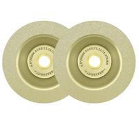 Disque abrasif diamanté, 2 pièces, 115 mm, pour meulage à sec/à l'eau, adapté au granit, au marbre et aux carreaux
